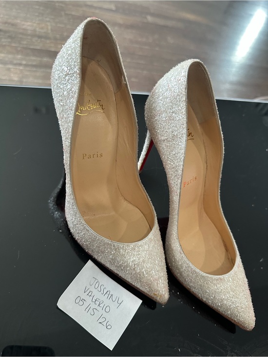 Christian Louboutin - Pigalle Follies Glitter Givre Heels